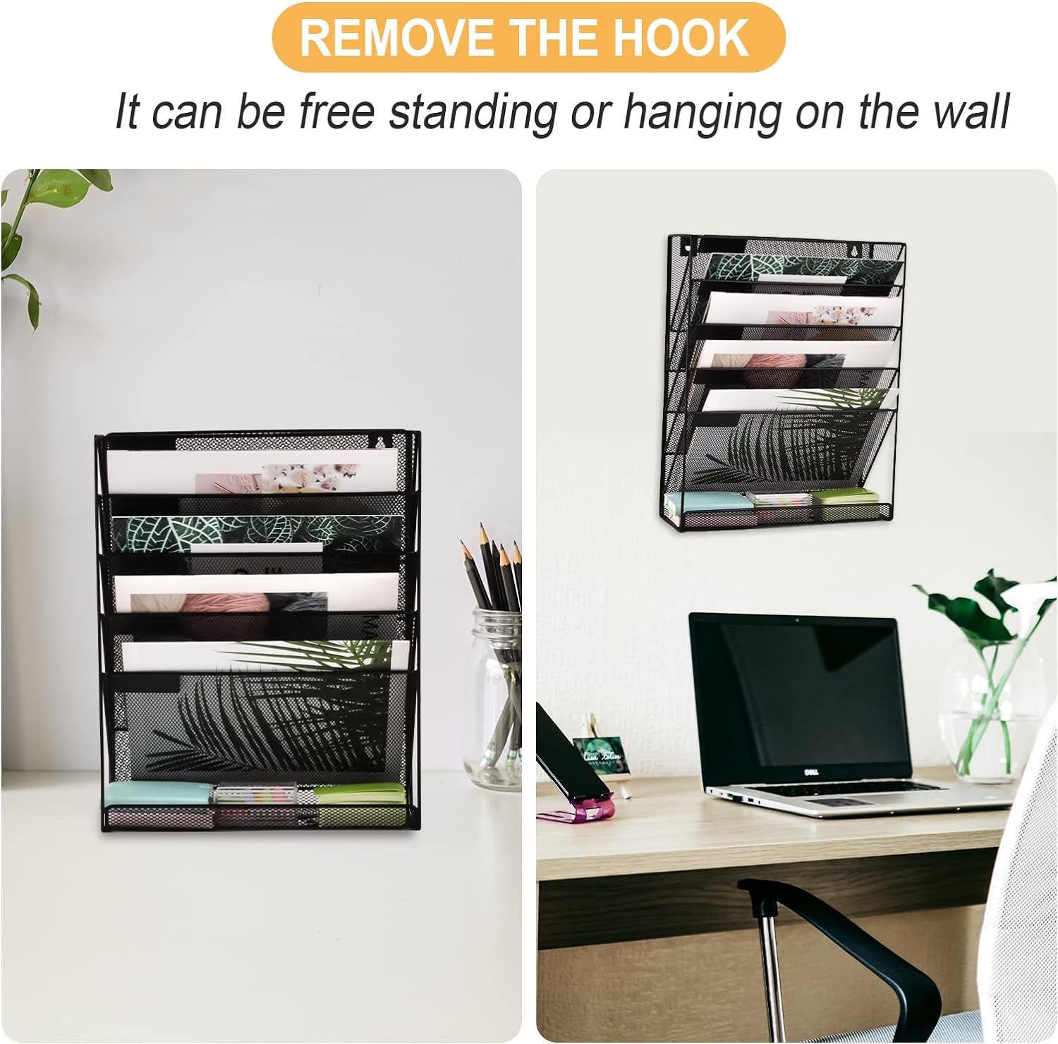 Hanging Organizer Cubicle File Holder - Wall Mount Storage, Office Cubical Accessories