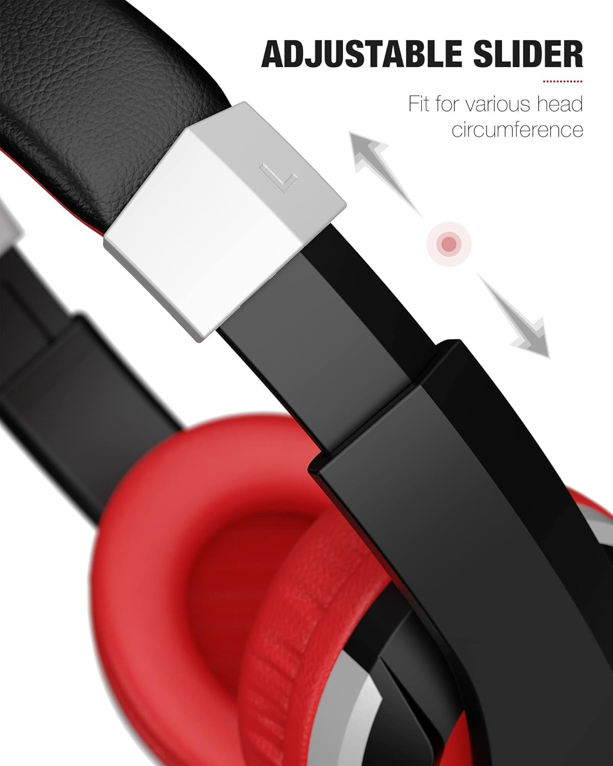 I41 Kids Headphones, Headphones for Kids Children Girls Boys Teens Foldable Adjustable on Ear Headphones with 3.5Mm Jack for Cellphones Computer MP3/4 Kindle School(Red/Black)